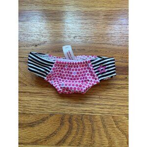 American Girl Doll Swimsuit Bottoms Pink Polka Dot & Black White Stripe Design